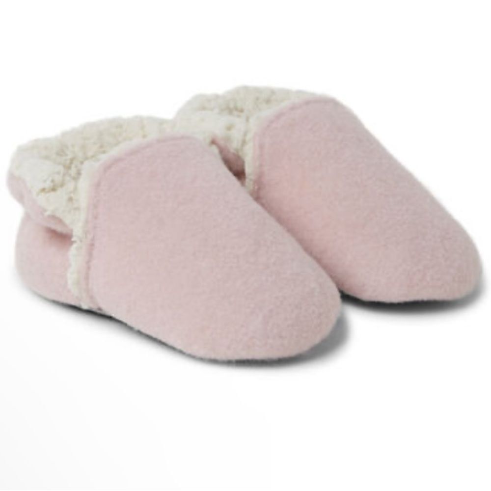 Dearfoams Baby Emerson Felted Sherpa Close Back Slippers. Pink 6-9 mo. New NWT